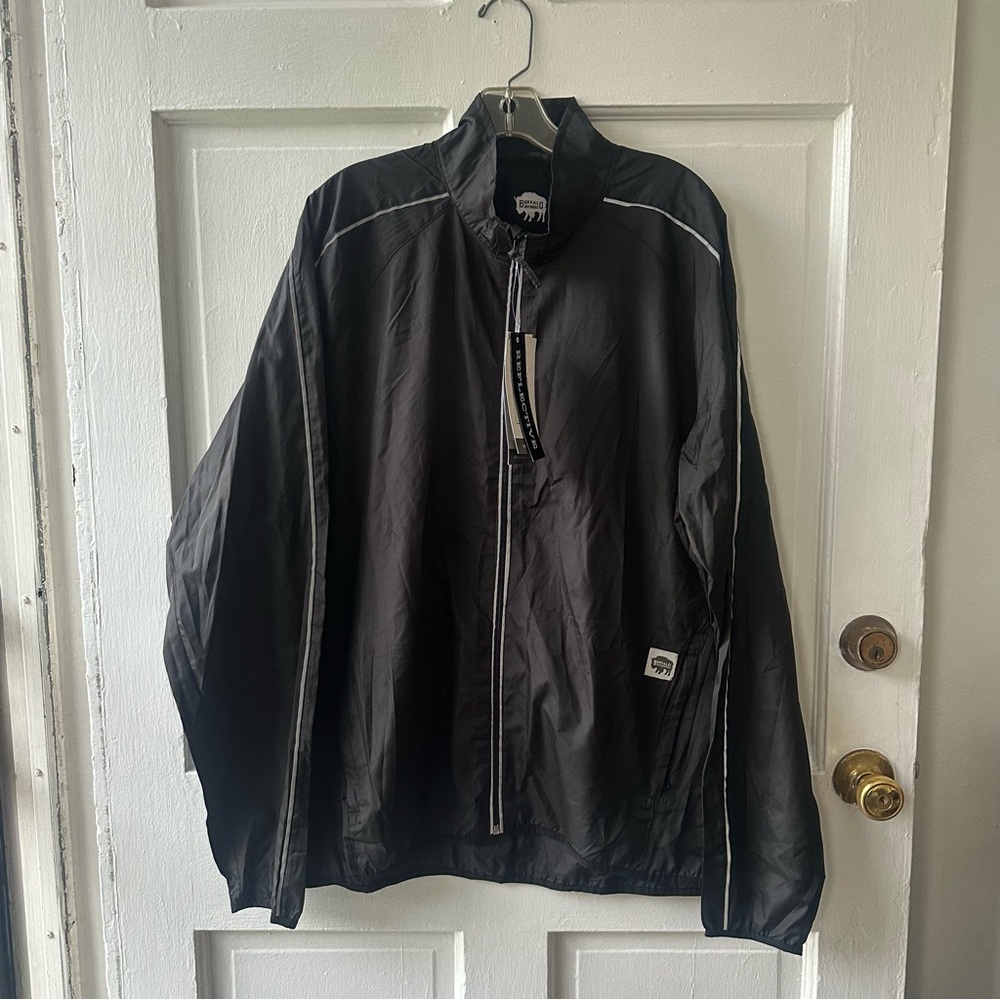 Buffalo Outdoors Men’s Black Reflector Windbreaker